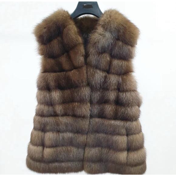 Amato Jackets & Blazers - Amato Sable Fur Sleeveless Coat Jacket Size Small (42)